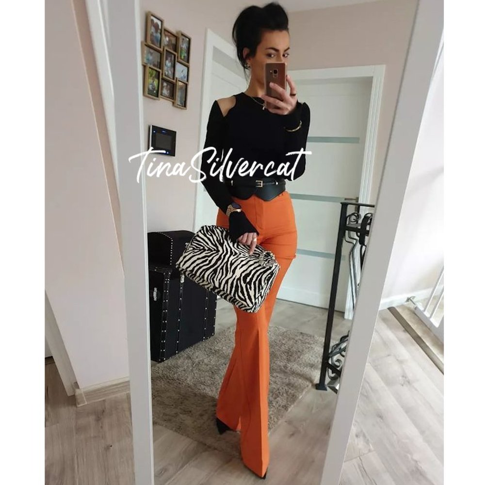 LAST ONE! BLOGGER'S FAVE! Zara Flared Pants Sz XS, S, L NWT - Picture 5 of 17